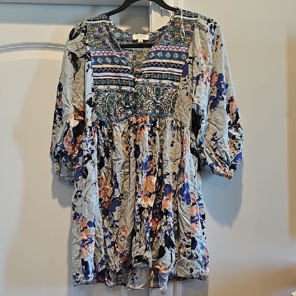 Umgee Multicolor Floral Long Sleeve Top